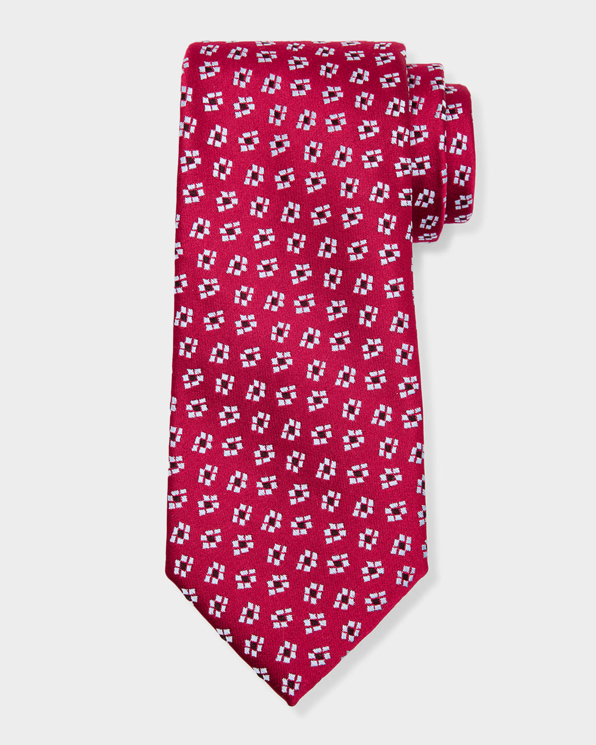 Charvet Men 's Jacquard Woven Geometric Silk Tie | Thumbnail 4