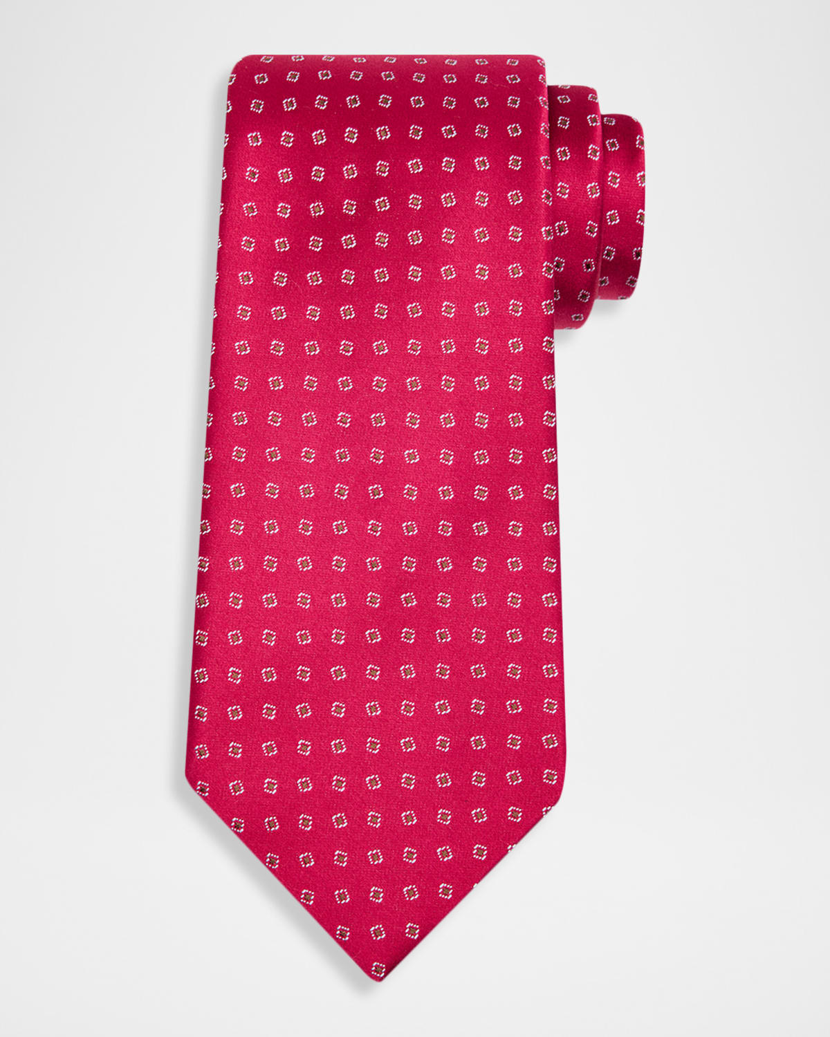 Charvet Men 's Micro-Geometric Jacquard Silk Tie