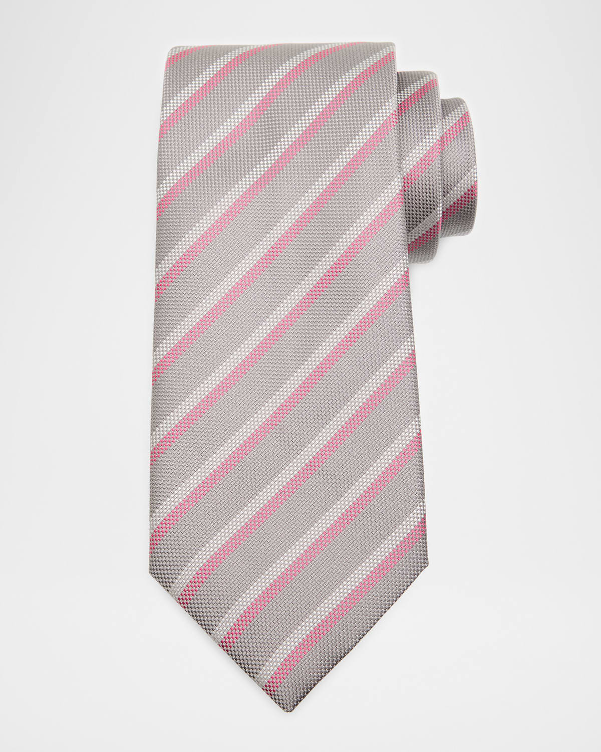 Charvet Men 's Striped Silk Tie