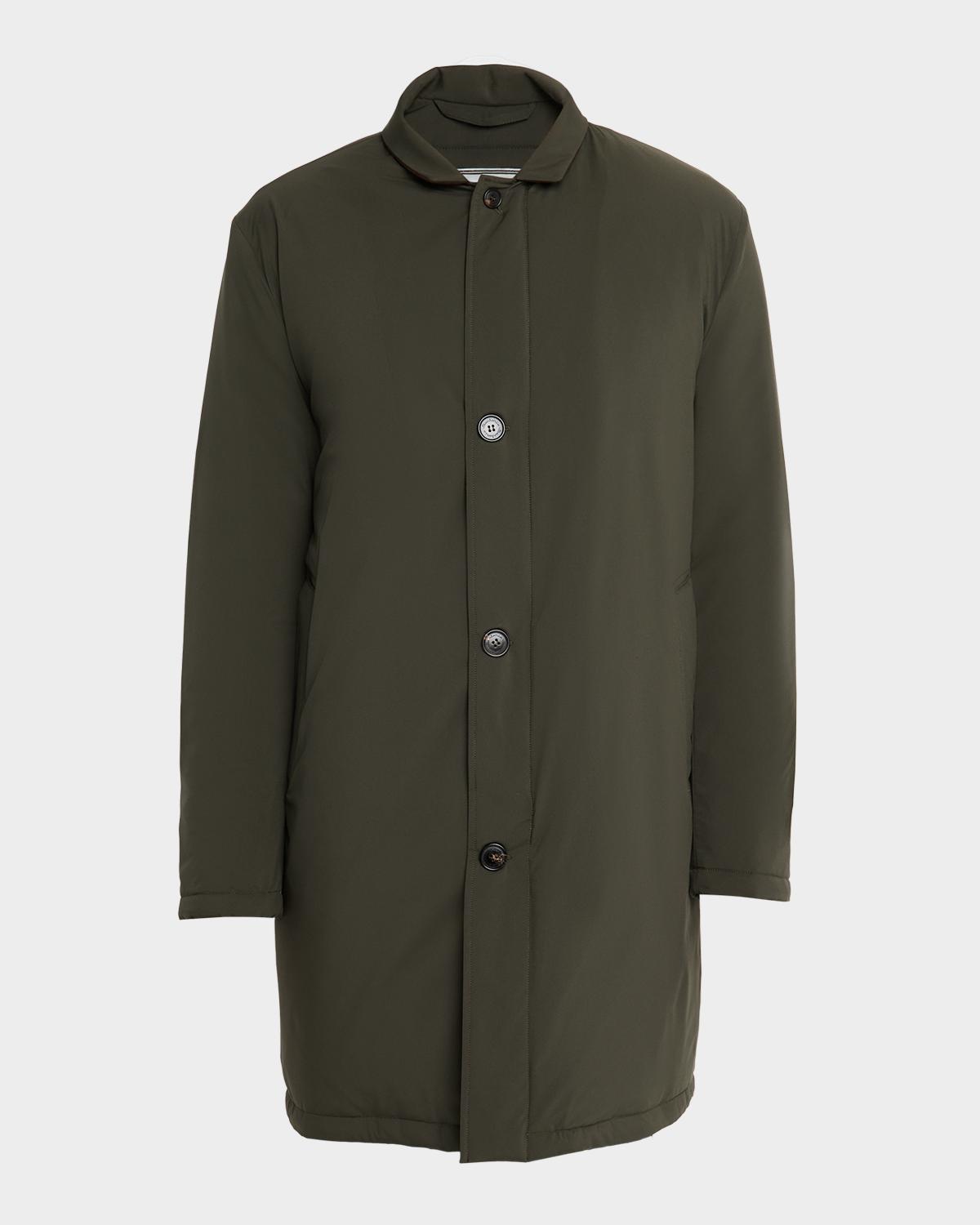 Sartorio Men's Concealed-Zip Raincoat