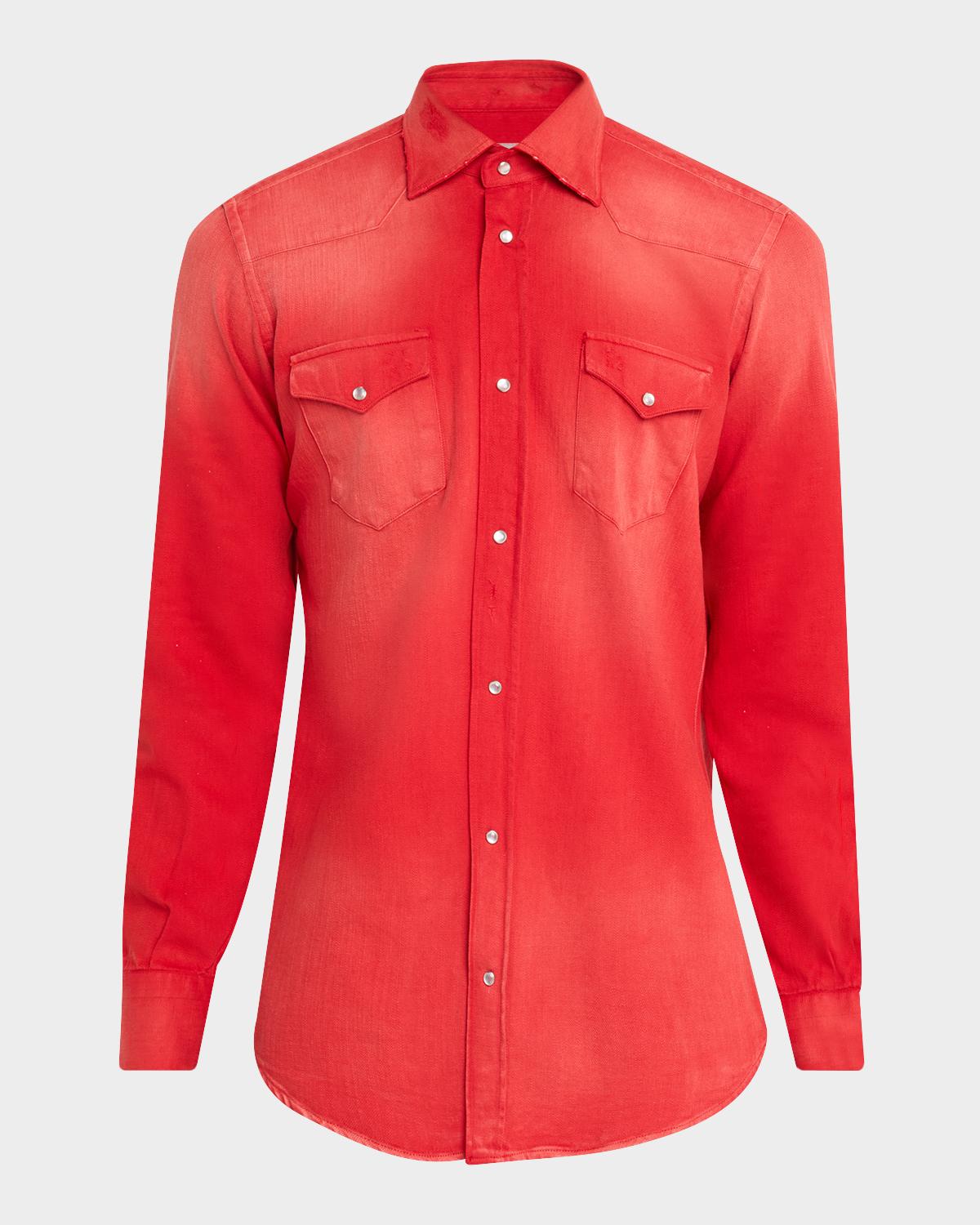 Sartorio Men's Cotton Snap-Front Western Shirt