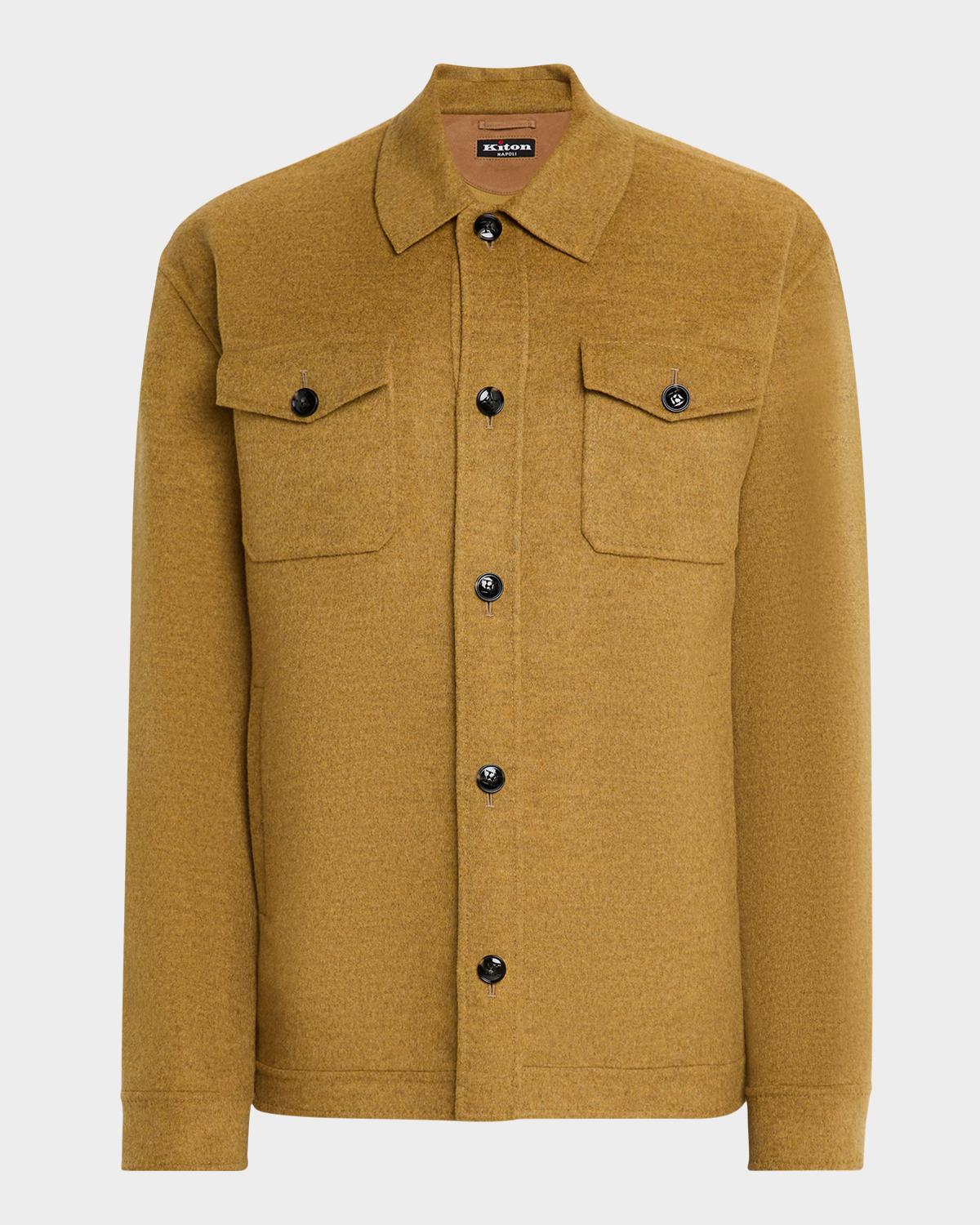 Kiton Men's Wool and Cashmere Two-Pocket Overshirt