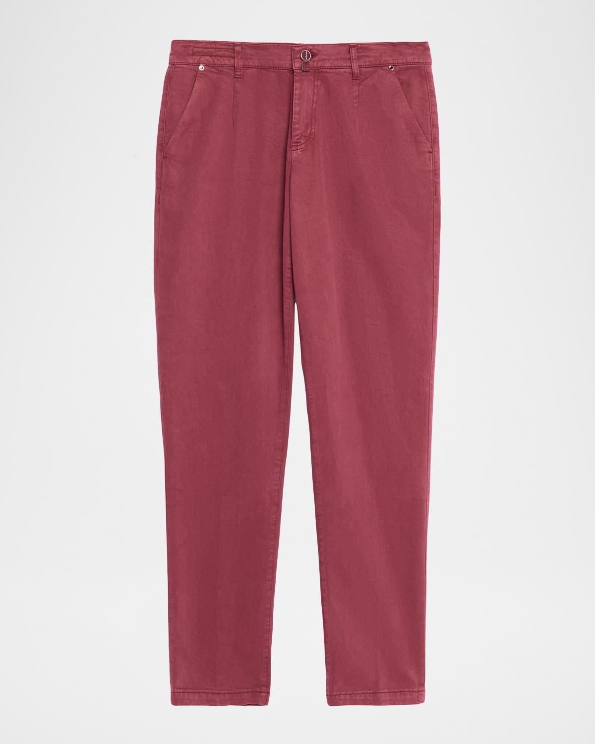 Kiton Men's Straight Fit Flat-Front Pants