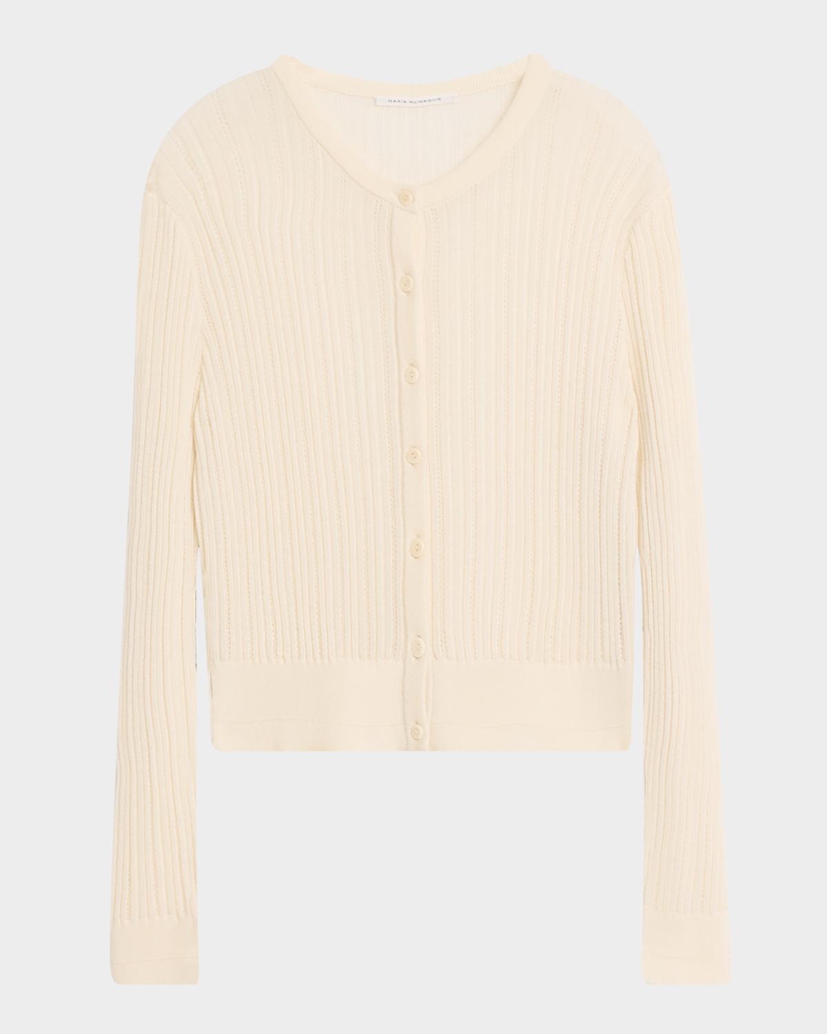 MARIA MCMANUS Pointelle Knit Petite Cardigan