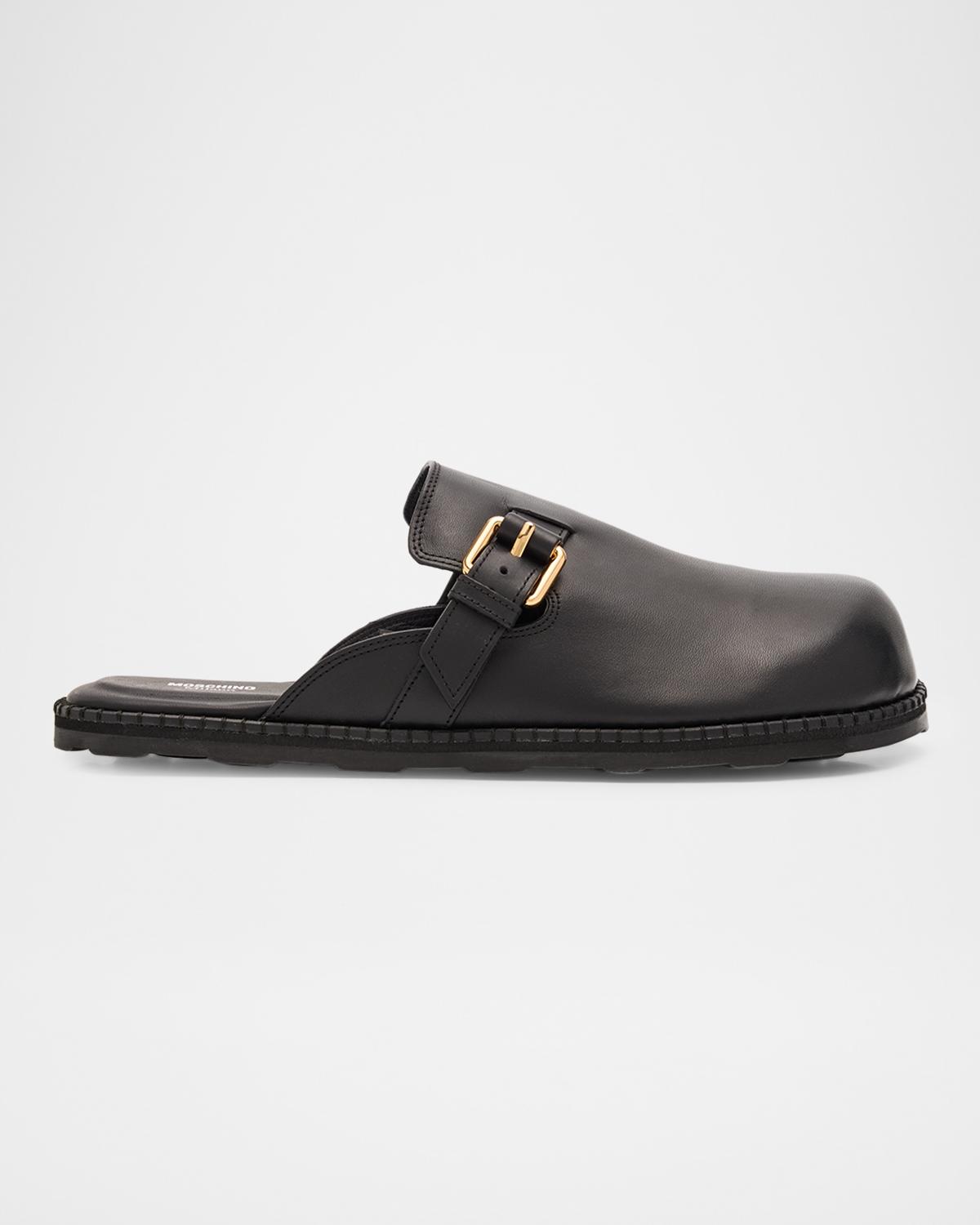 Moschino Men's Sabot Leather Mules