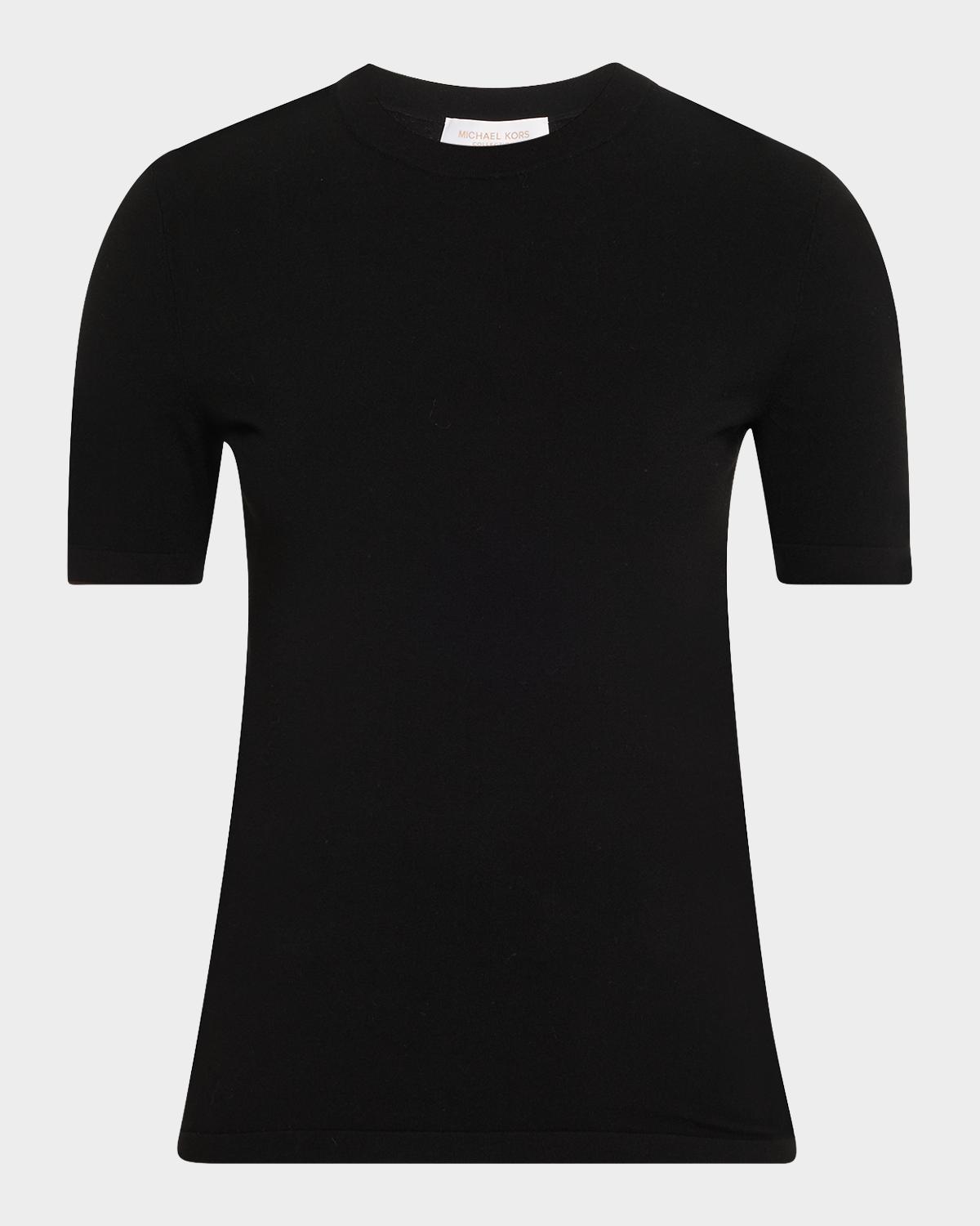 Michael Kors Collection Stretch Viscose Short-Sleeve Sweater