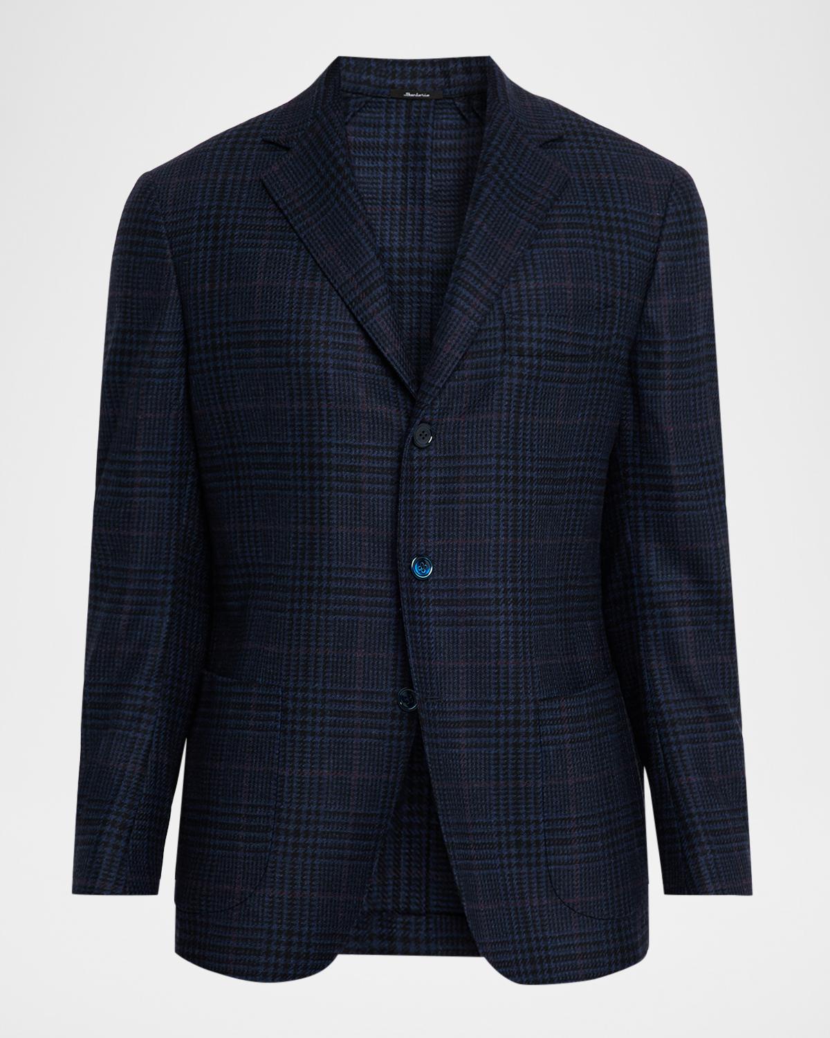 Sartorio Men's Wool, Silk and Cashmere Glen Plaid Sport Coat
