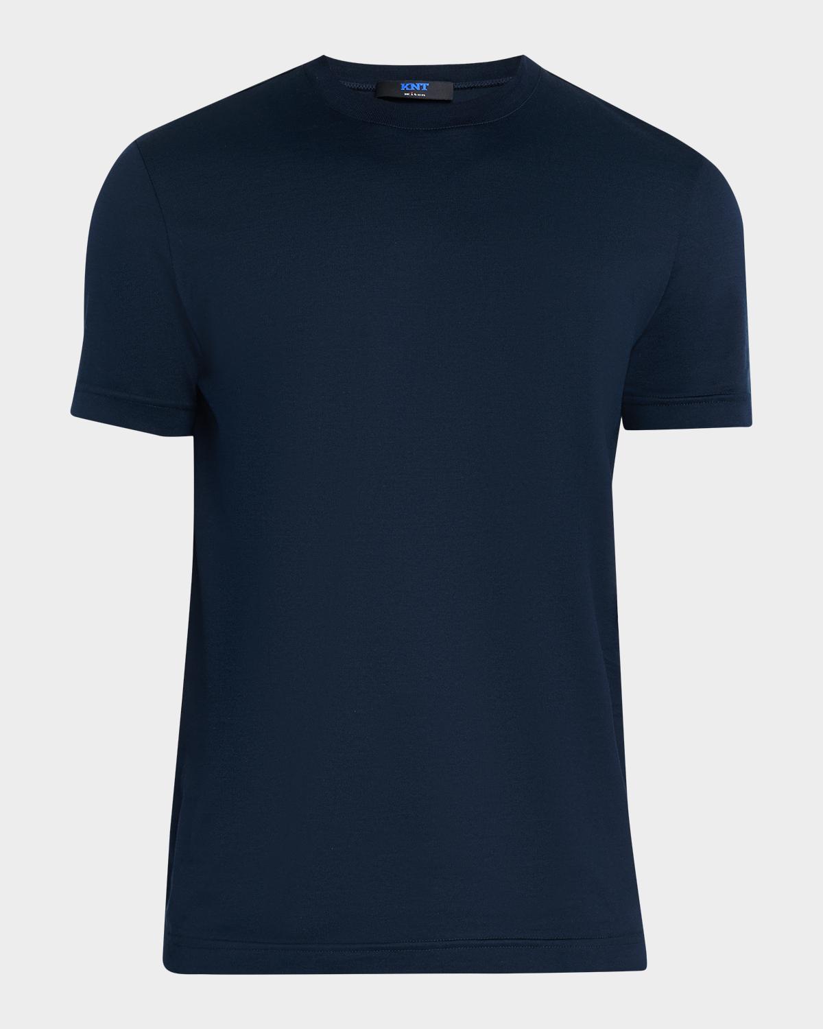 KNT Men's Solid Cotton Crewneck T-Shirt