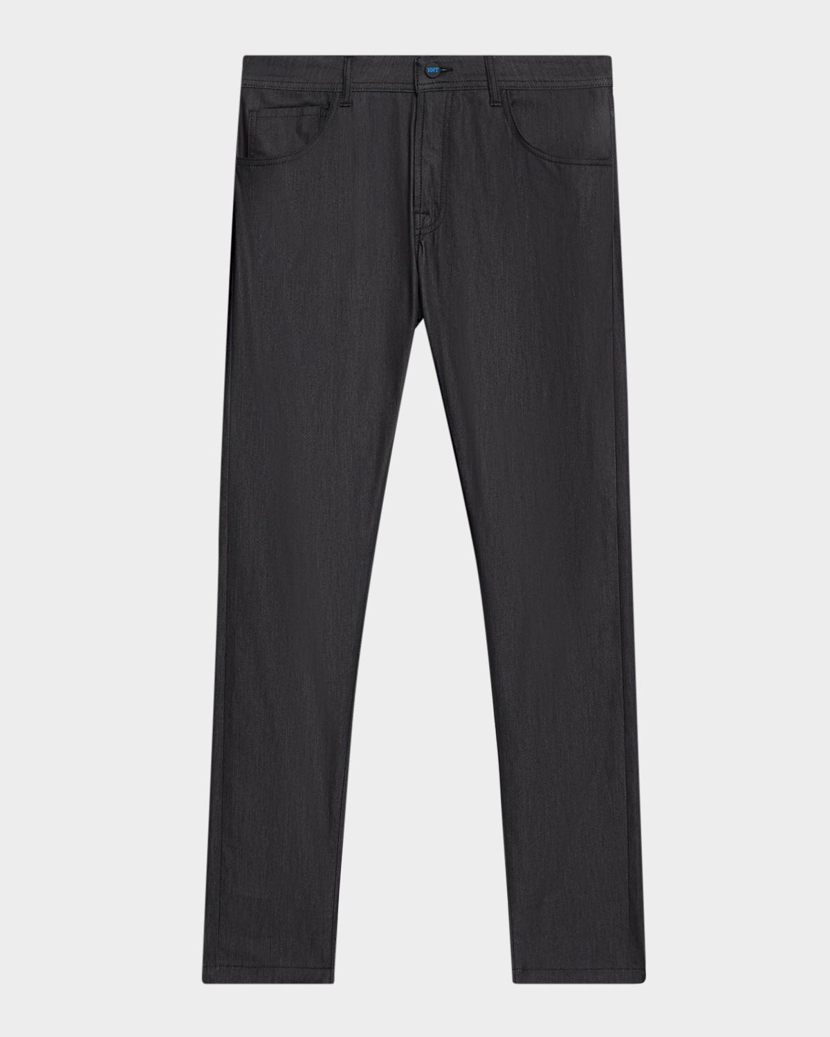 KNT Men's Black Denim Slim Fit Stretch Jeans