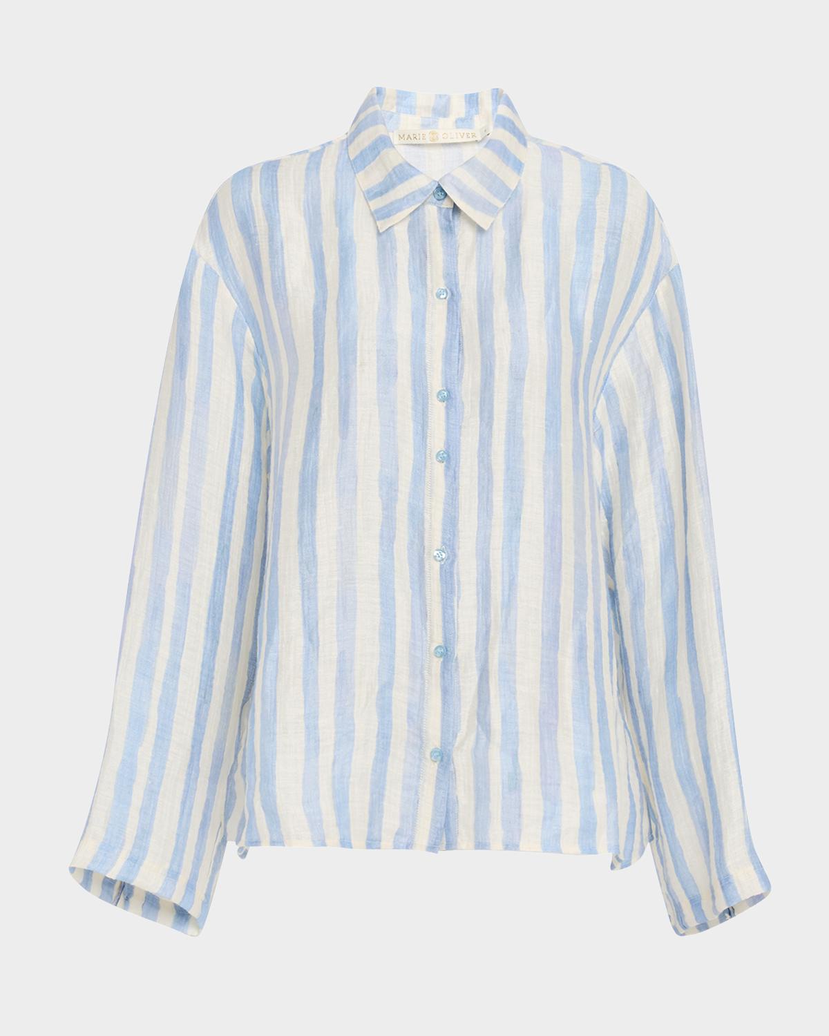 Marie Oliver Nico Oversized Striped Beach Shirt