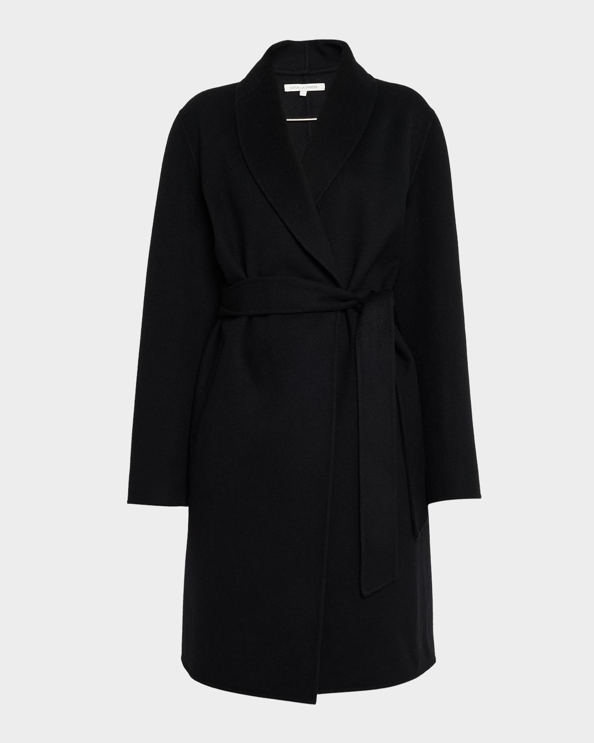 Sofia Cashmere Double-Face Belted Wrap Coat