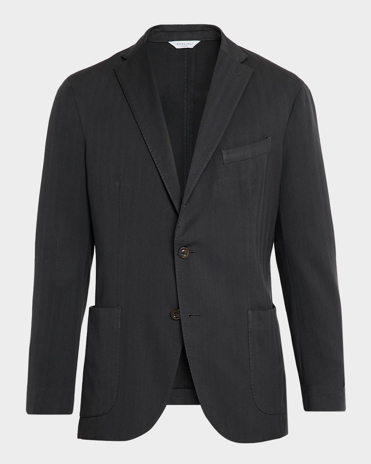 Boglioli Men's Herringbone Two-Button Wool Jacket