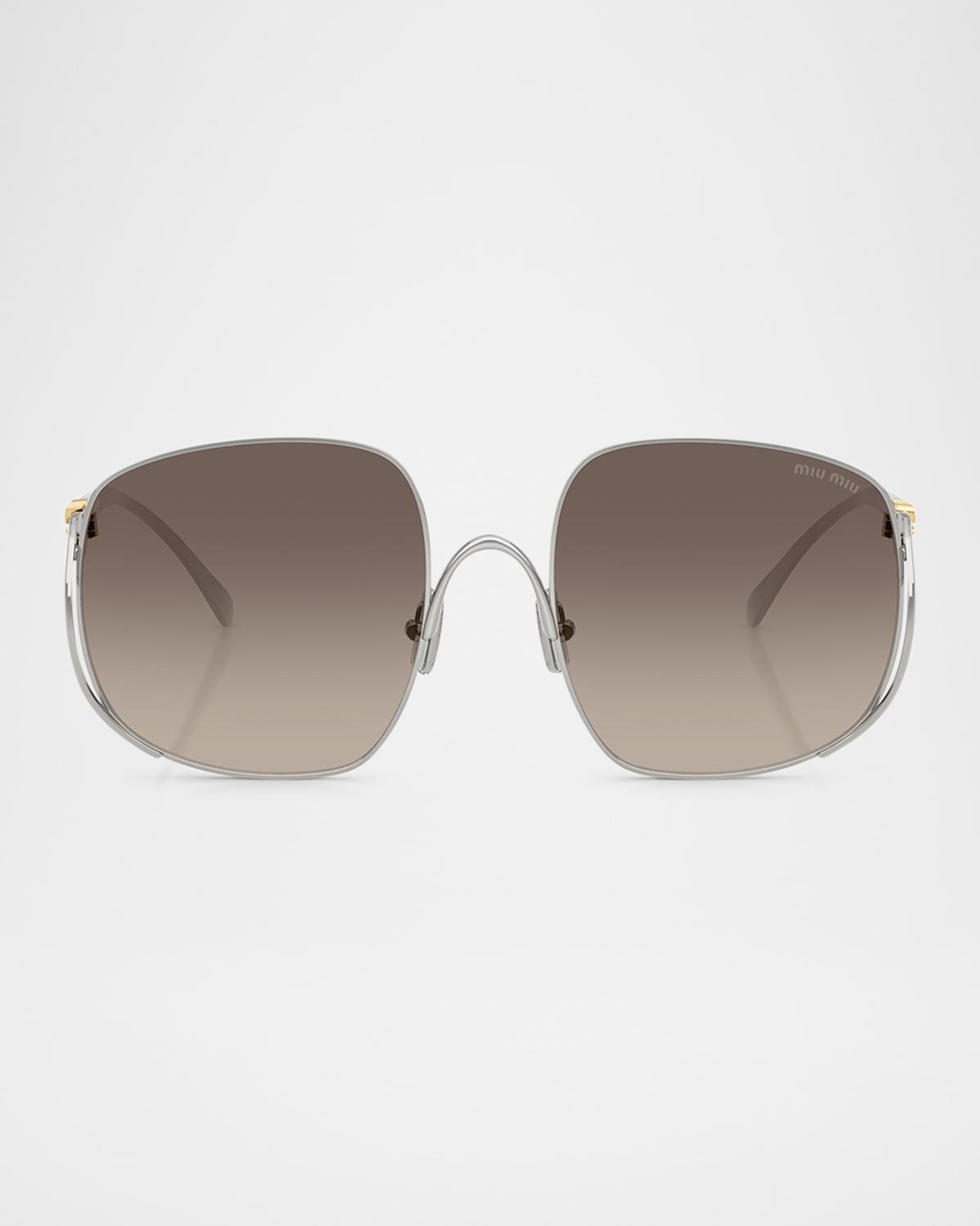 Miu Miu MU A57S Metal Square Sunglasses