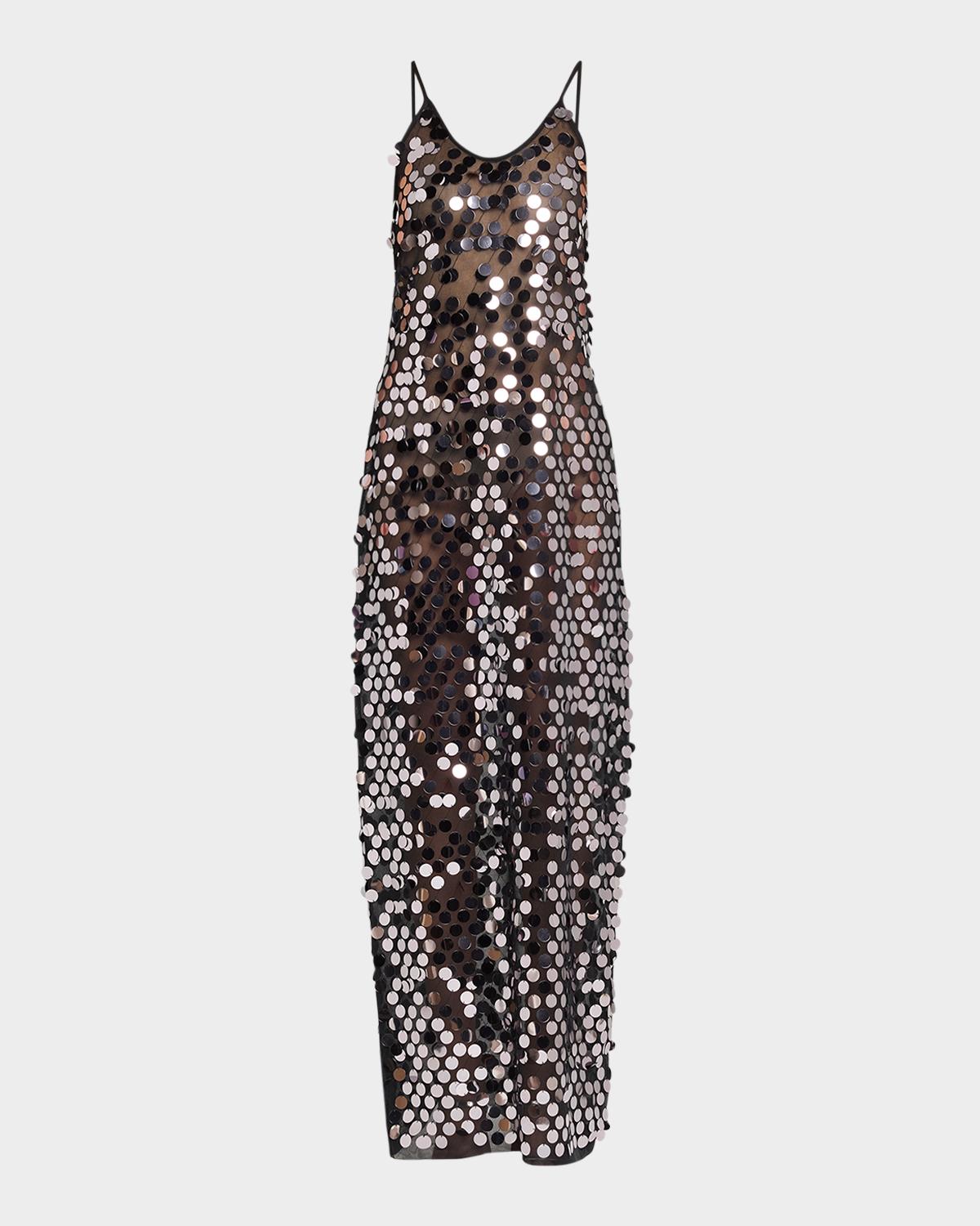 ZANKOV Sydney Sequined Metallic Maxi Cami Dress