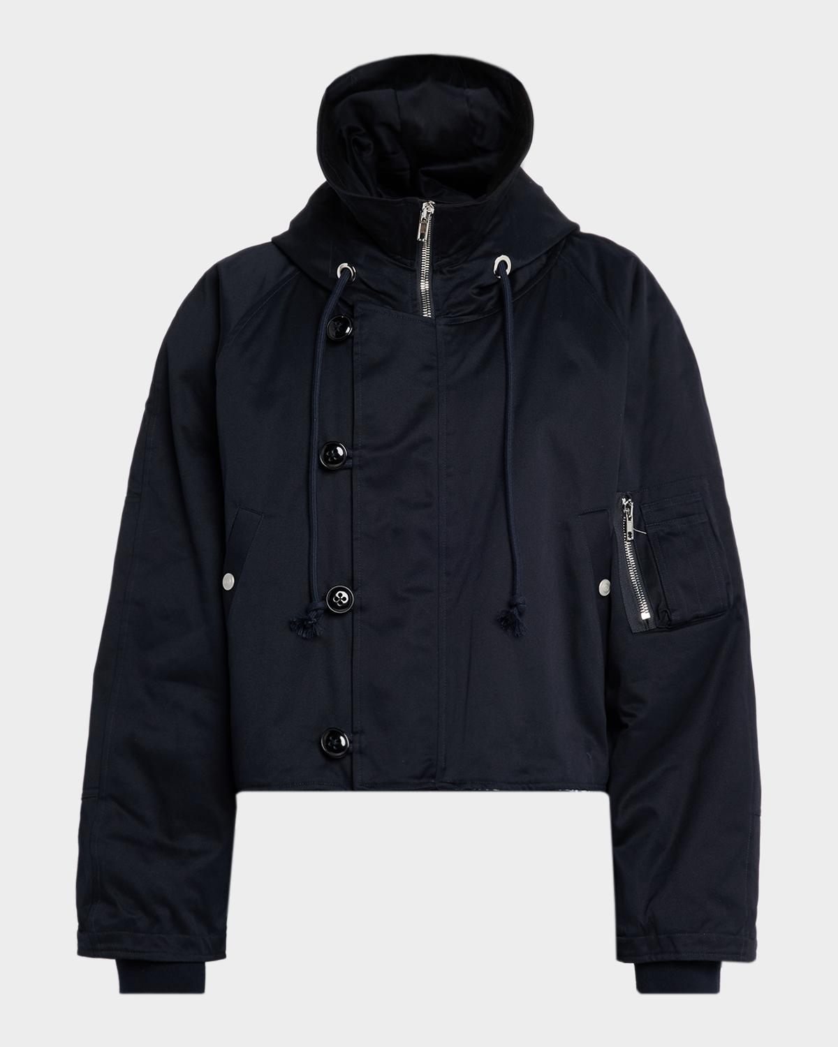 EZR Men's Cotton Cropped Hooded Jacket