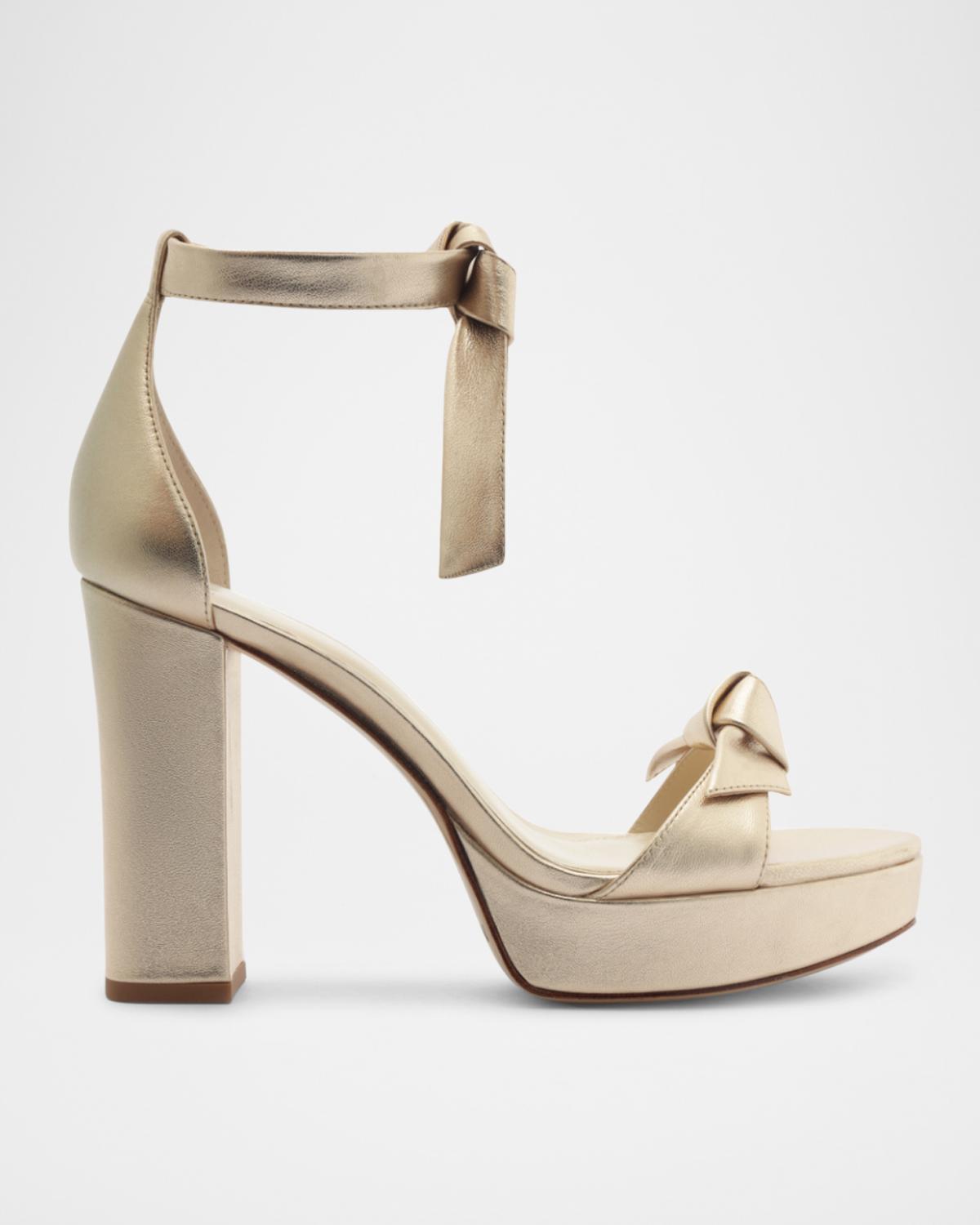 Alexandre Birman Mabeleh Metallic Leather Platform Sandals