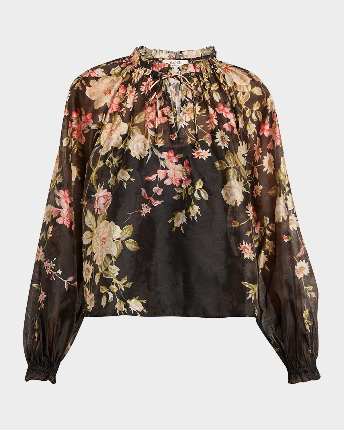 Sea Jolie Floral Long-Sleeve Blouse