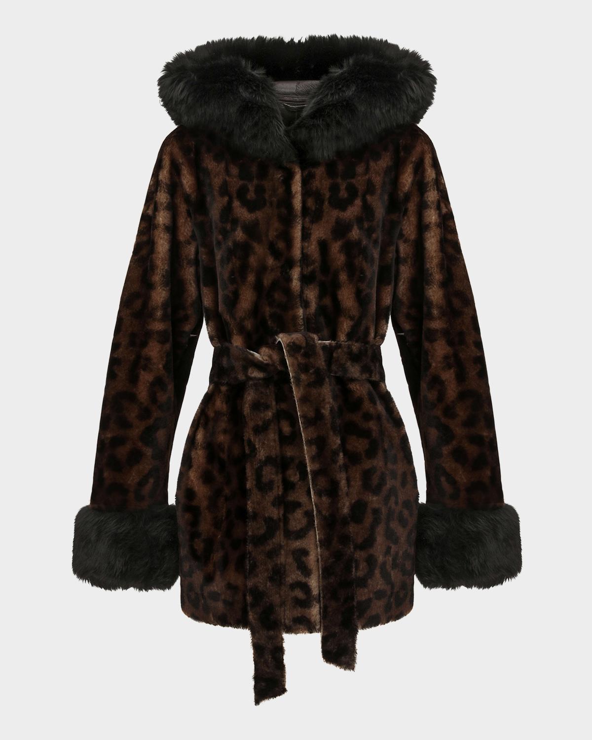 Gorski Hooded Lamb Shearling Parka with Merinillo Lamb Shearling Trim