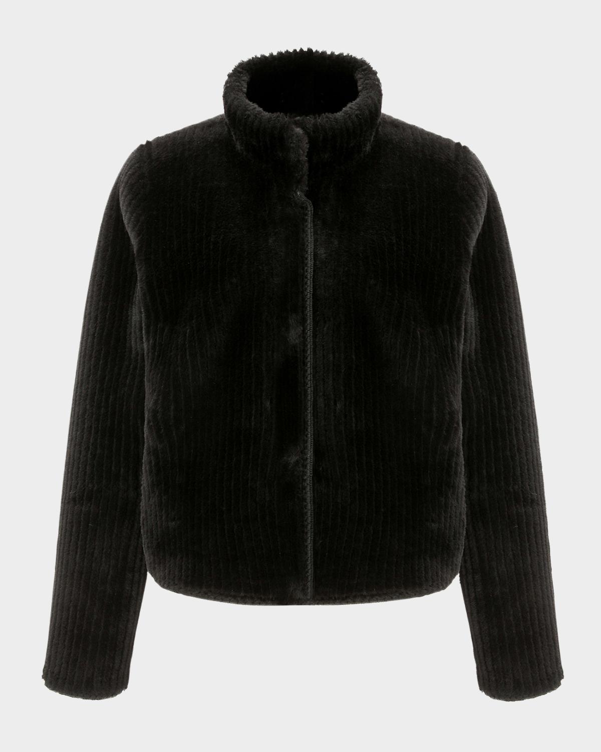 Gorski Reversible Merino Grooved Shearling Lamb Jacket With Embroidered Trim