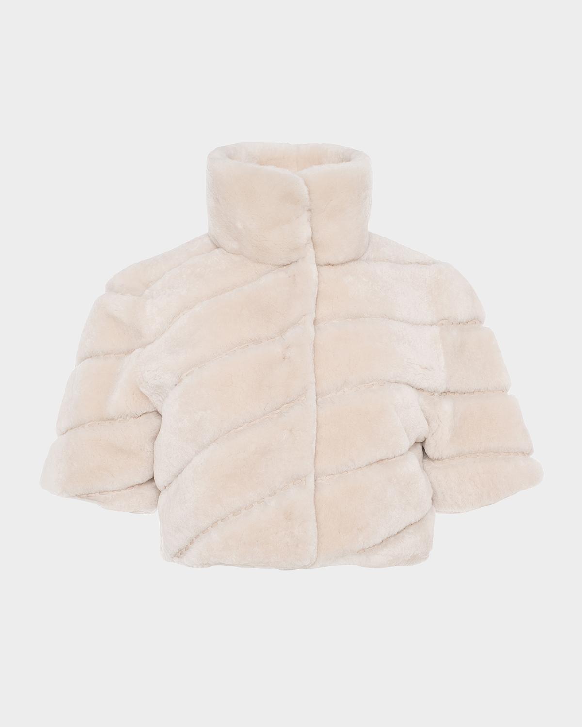 Gorski Diagonal Select Lamb Shearling Bolero Jacket