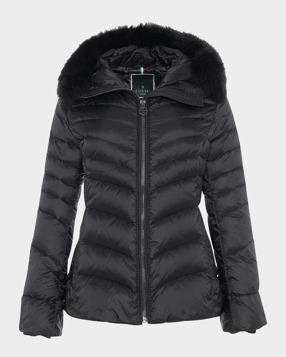 Down Apres-Ski Jacket with Detachable Toscana Lamb Hood Trim