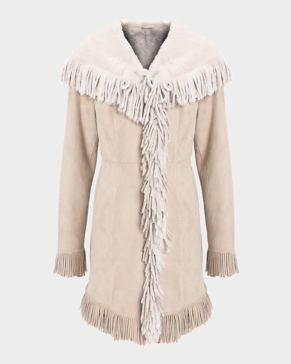 Gorski Merino Shearling Lamb Parka With Fringes