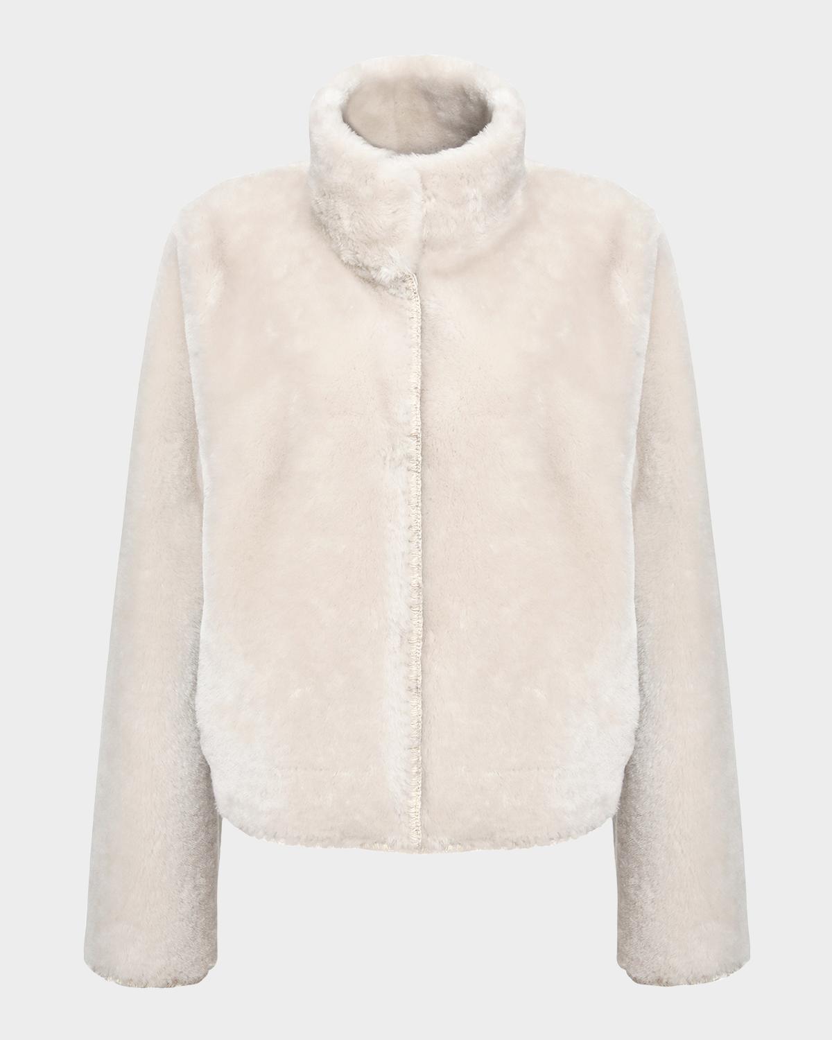Gorski Reversible Merino Shearling Lamb Jacket With Embroidered Edges