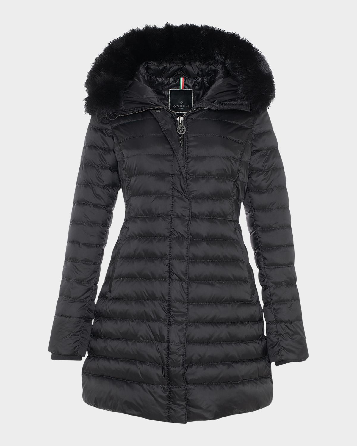 Down Apres-Ski Jacket with Detachable Toscana Lamb Hood Trim