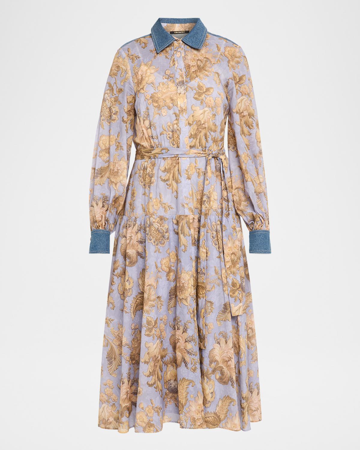 Kobi Halperin Evans Floral-Print Cotton Midi Shirtdress