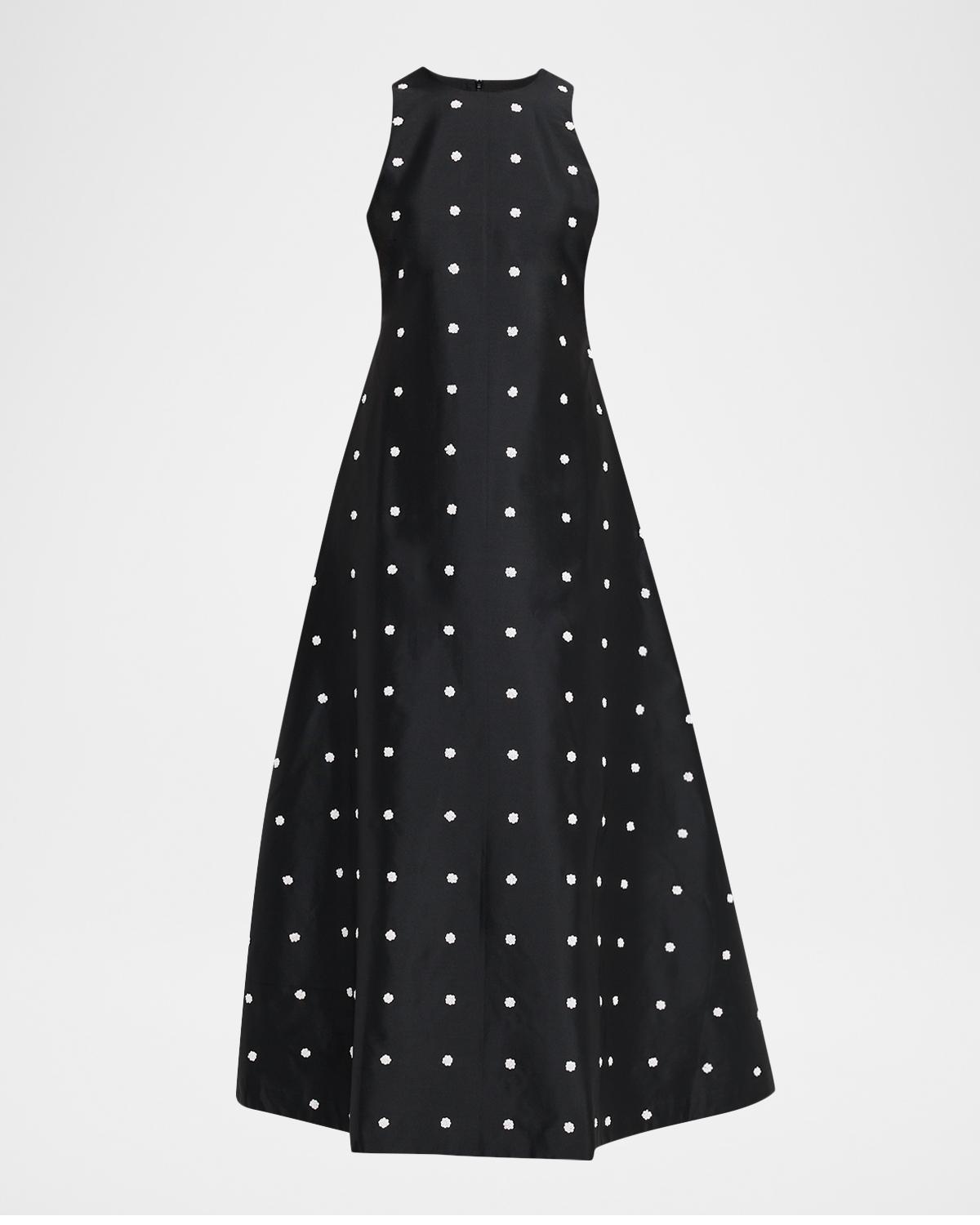 LOVEBIRDS Bennet Floral Sequined Sleeveless Maxi Dress