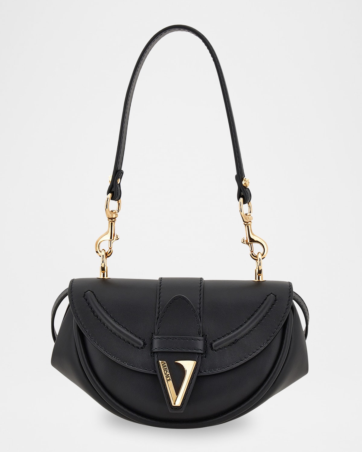 Versace Virtus Small Leather Shoulder Bag