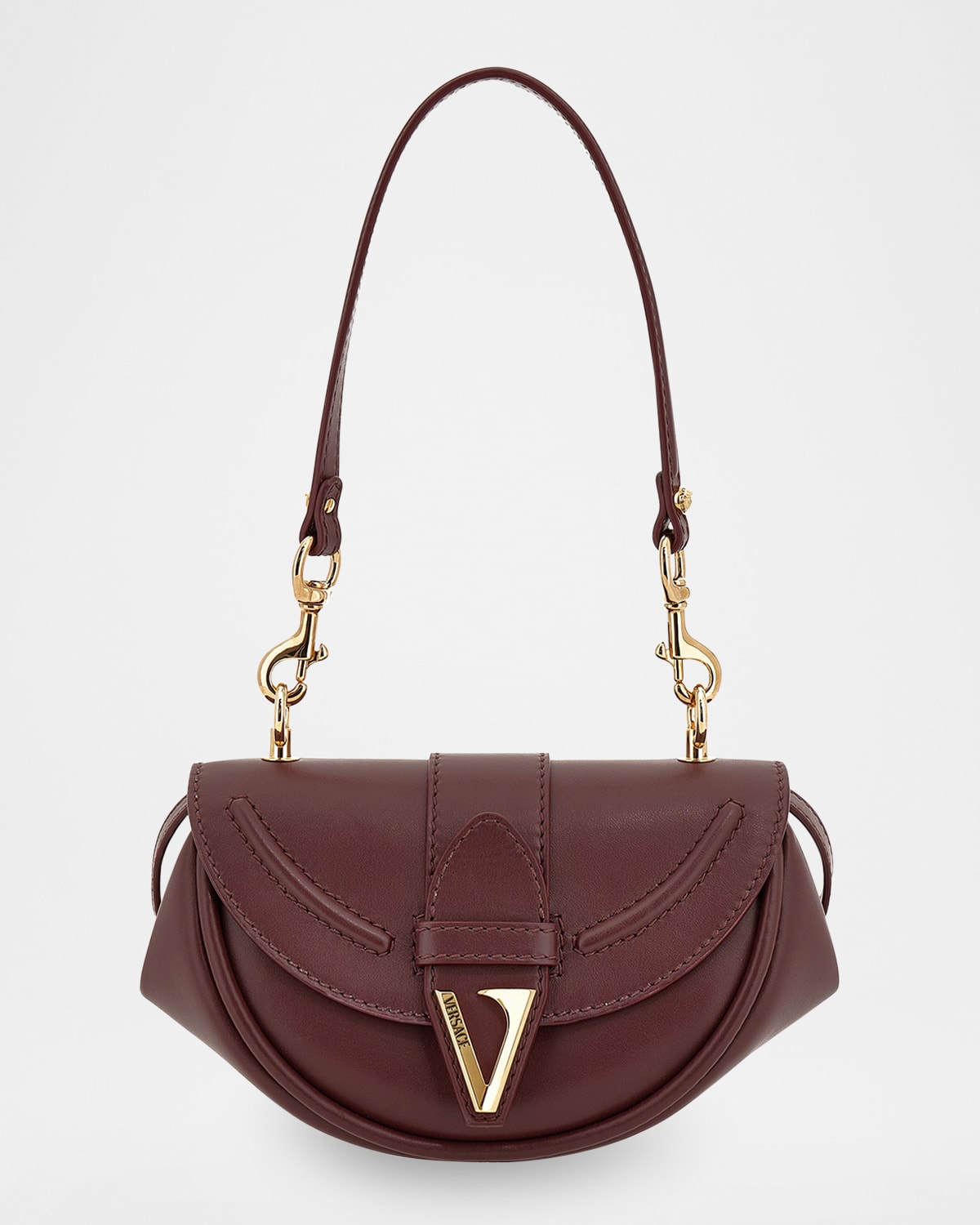 Versace Virtus Small Leather Shoulder Bag