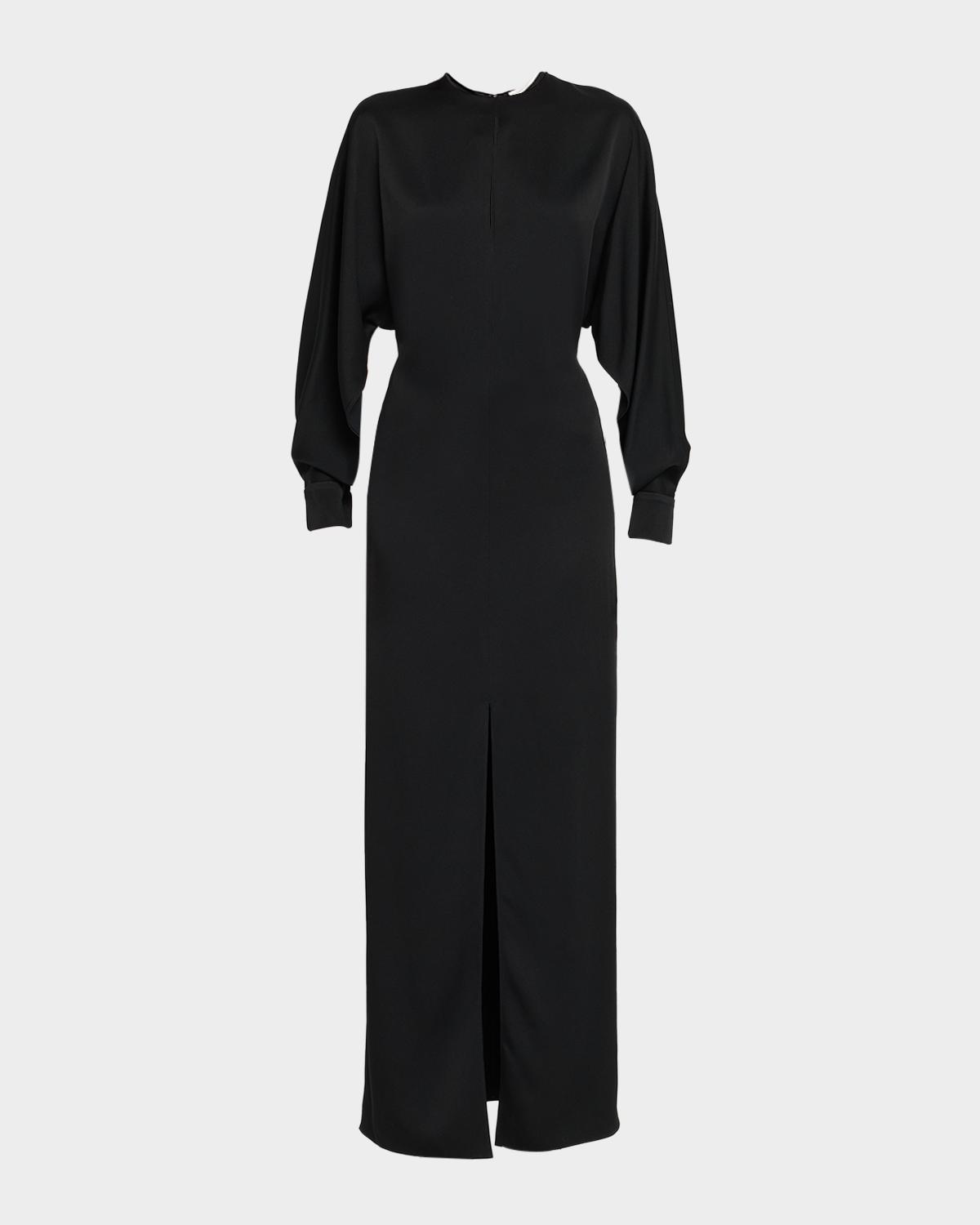 Michael Kors Collection Slit Long-Sleeve Satin Gown