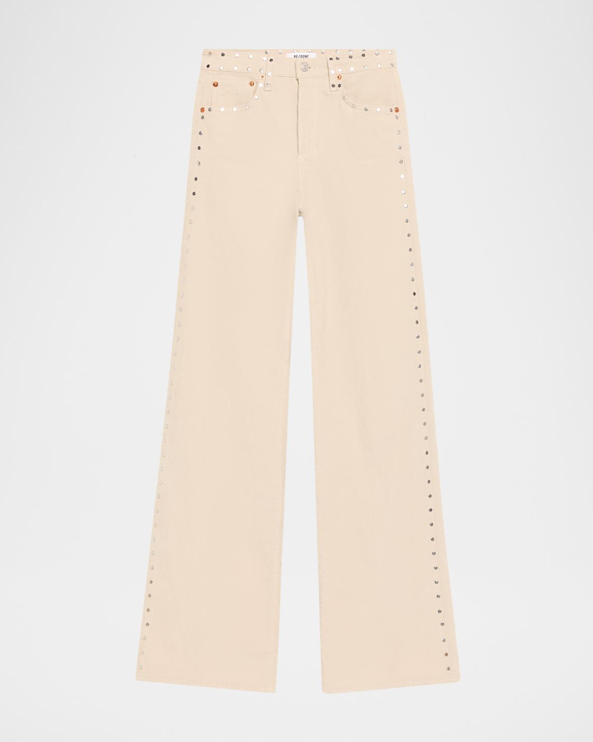 RE/DONE Studded Wide Flare Corduroy Pants