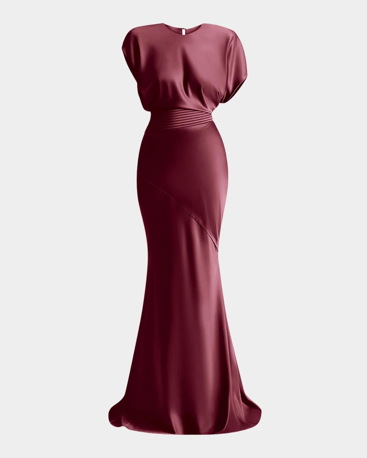 ZHIVAGO Bond Draped Stretch Satin Mermaid Gown