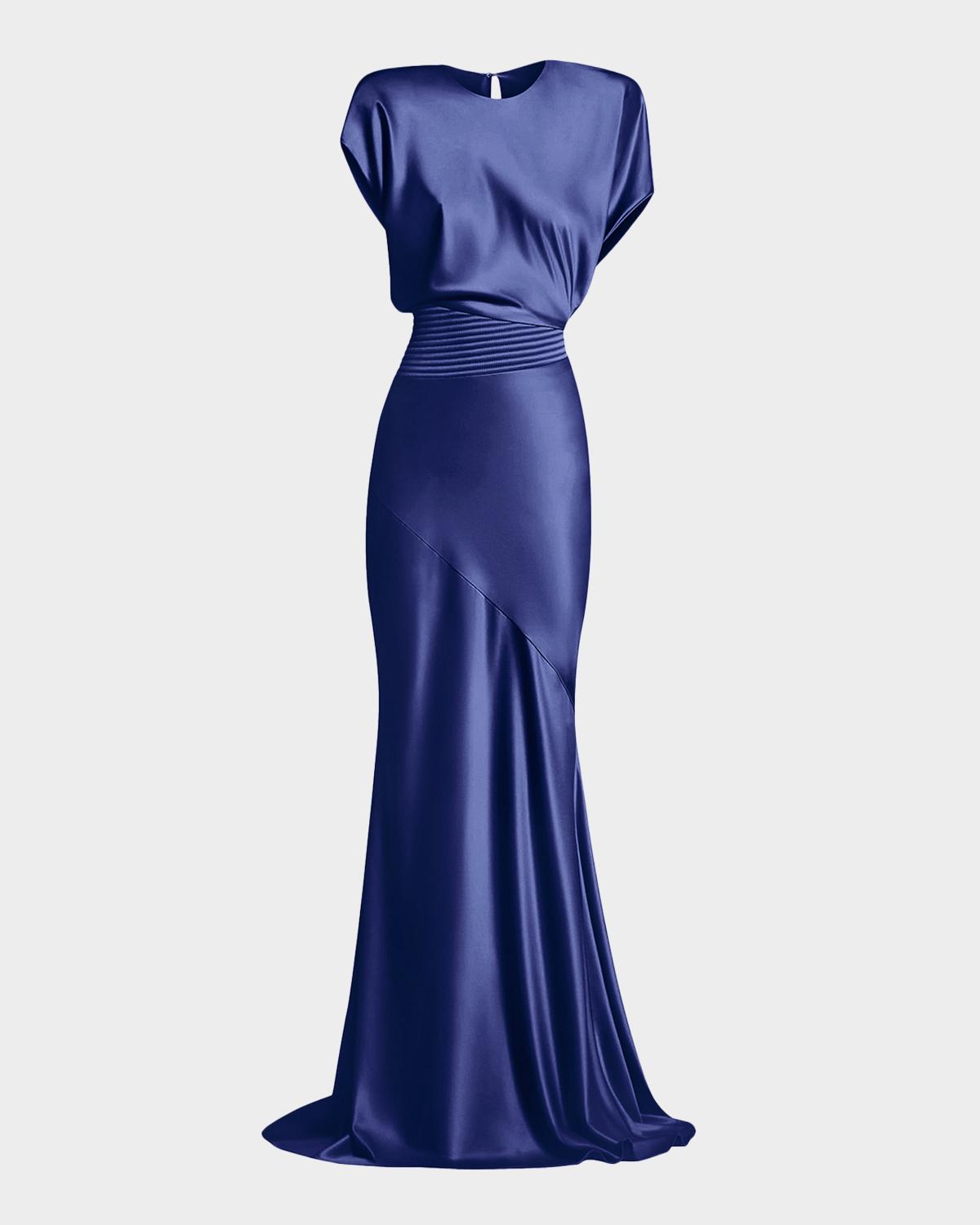 ZHIVAGO Bond Draped Stretch Satin Mermaid Gown