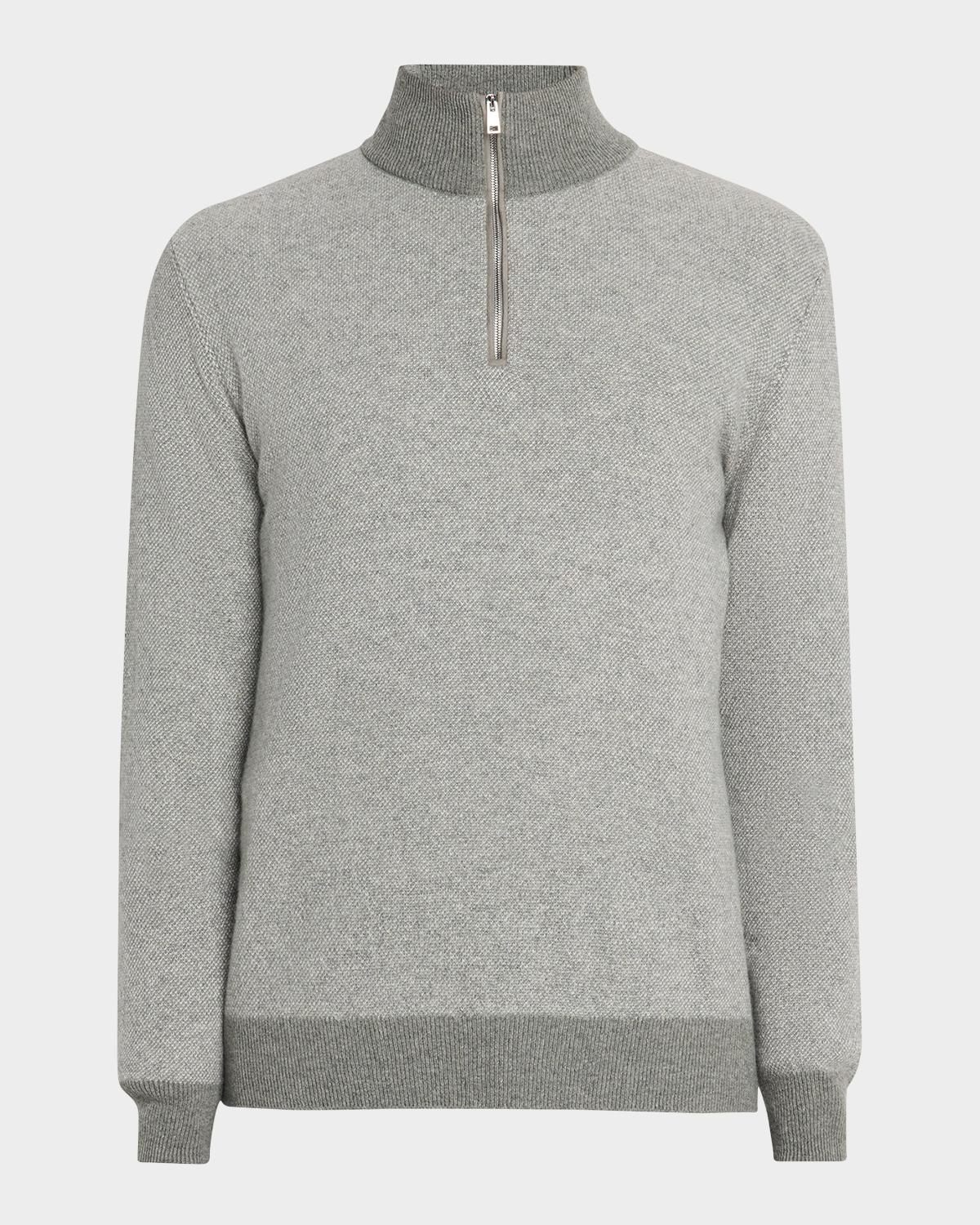 Ralph Lauren Purple Label Men's Birdseye Cashmere Quarter-Zip Sweater