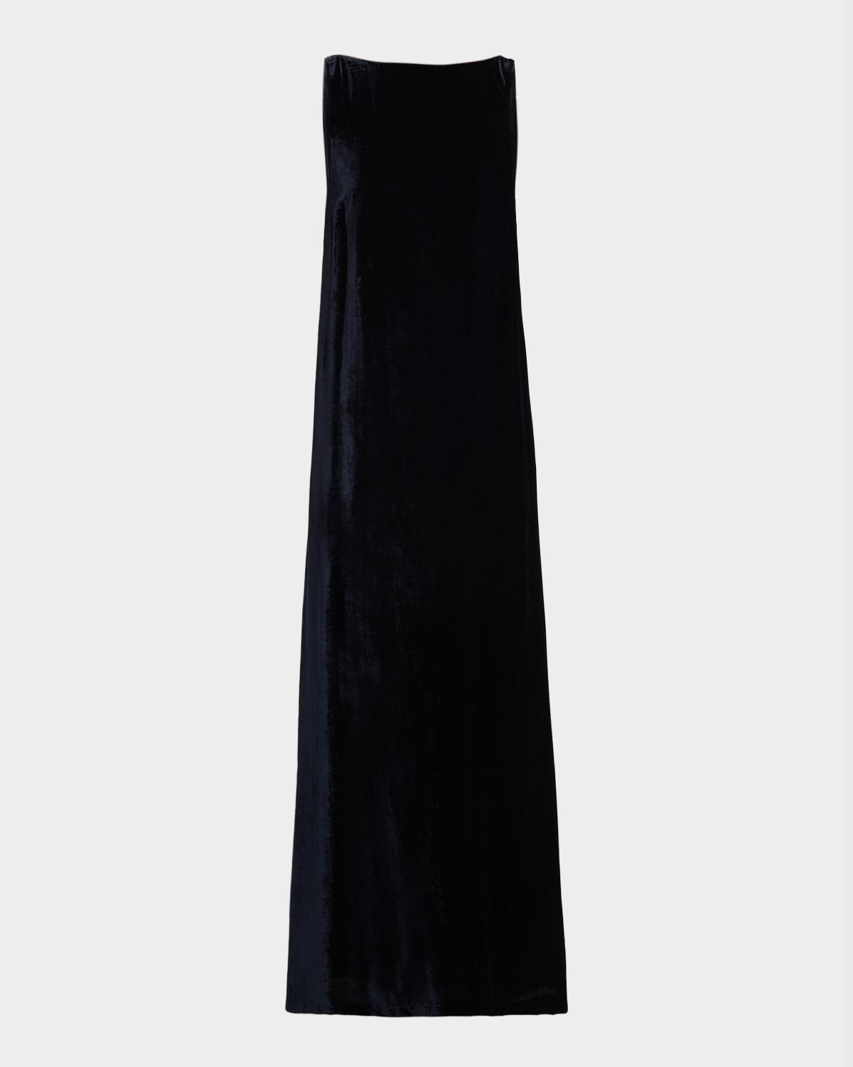 Peserico Sleeveless V 'd Back Velvet Maxi Dress