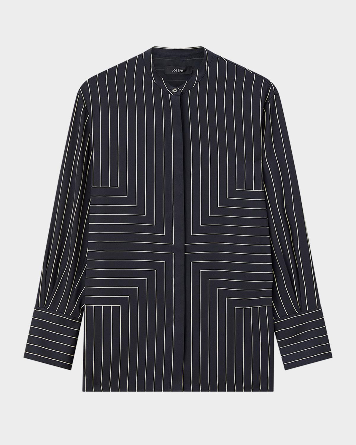 Joseph Athena Geometric Striped Blouse