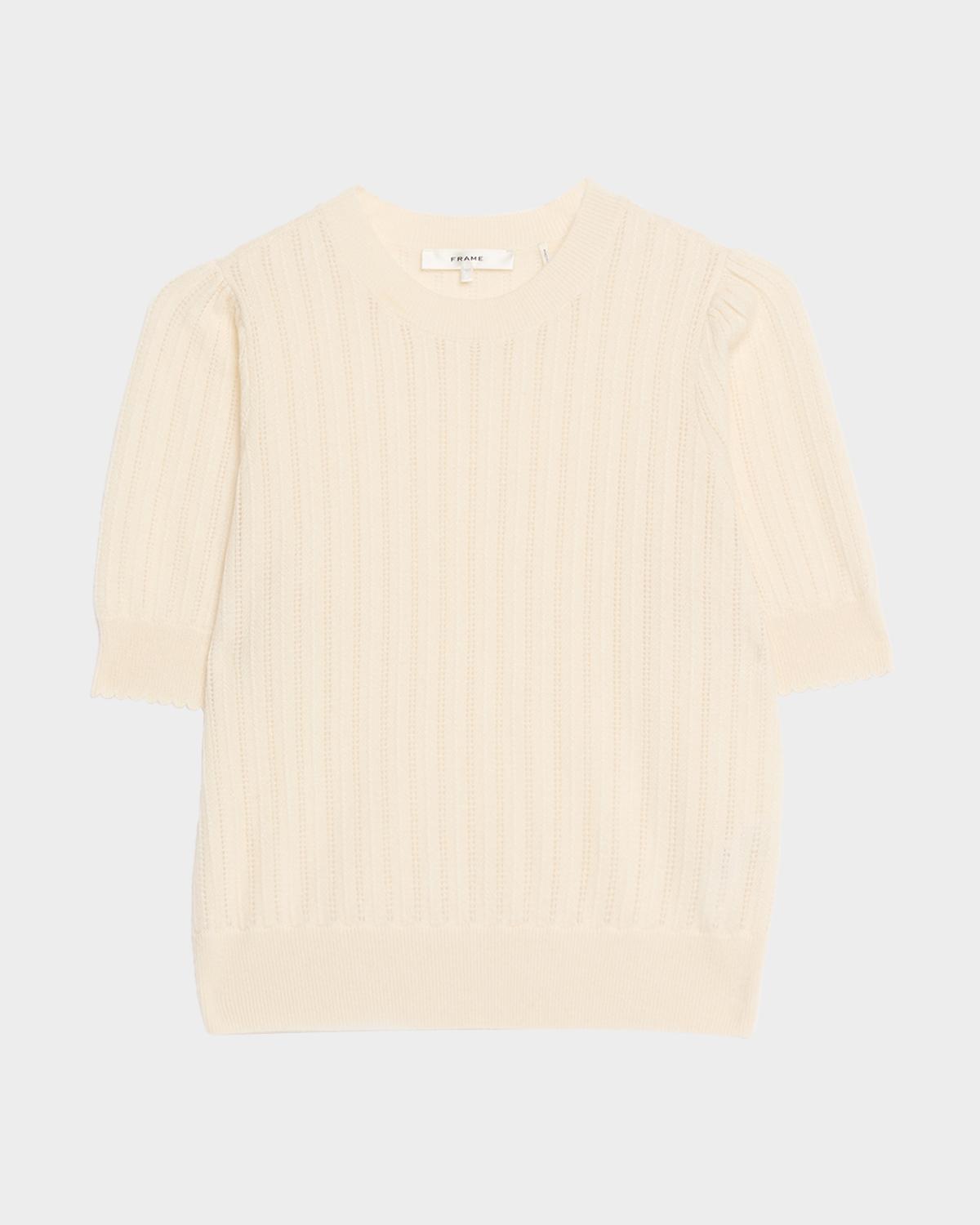 FRAME The Ladder Pointelle Cashmere Sweater