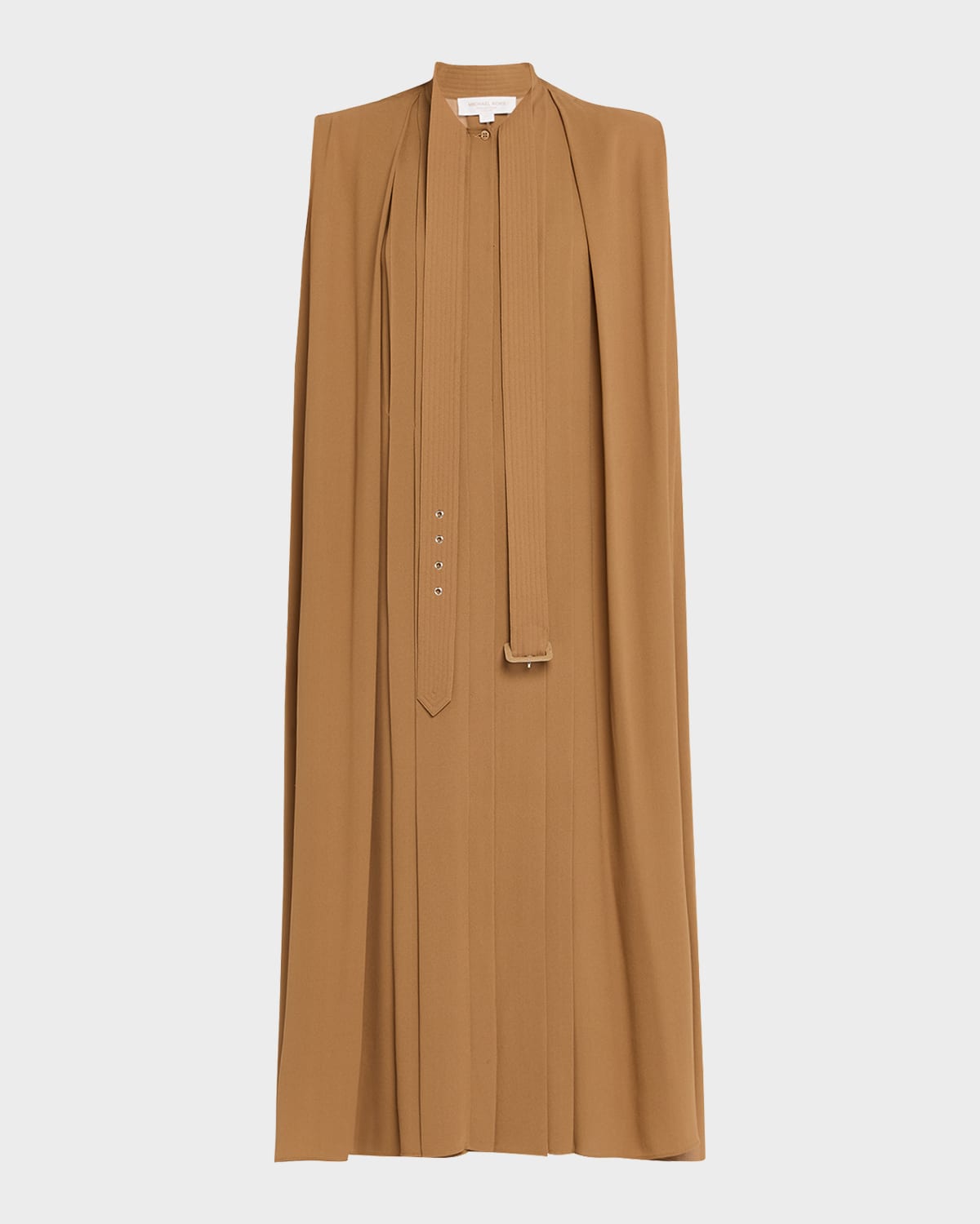 Trench-Tie Georgette Shirtdress