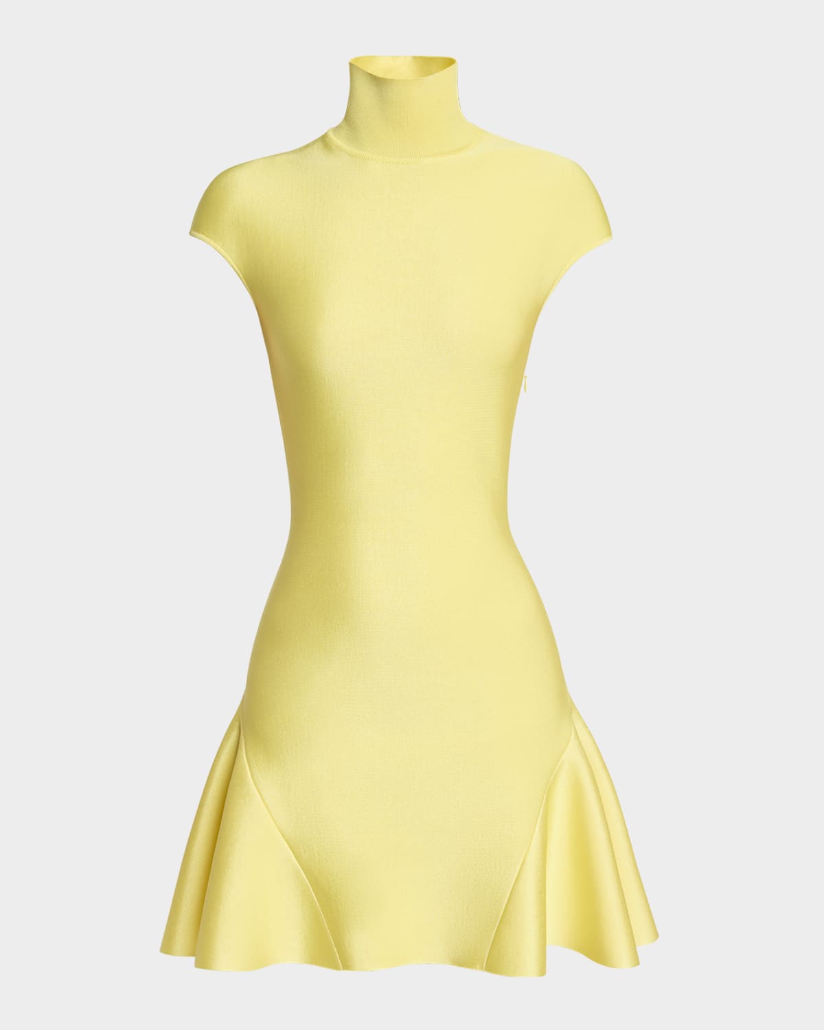 Givenchy Cap-sleeve Fit-and-flare Mini Dress In Yellow