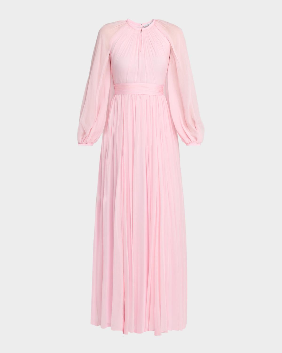 Givenchy Balloon-Sleeve Silk Chiffon Gown