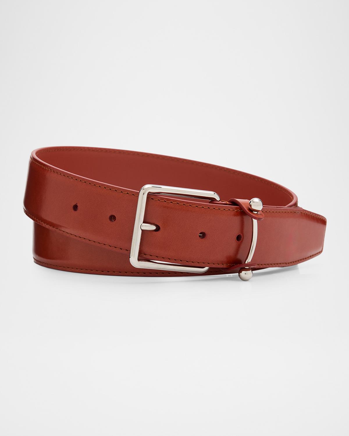 Christian Louboutin Men's Chambeliss Collar-Pin Smooth Leather Belt