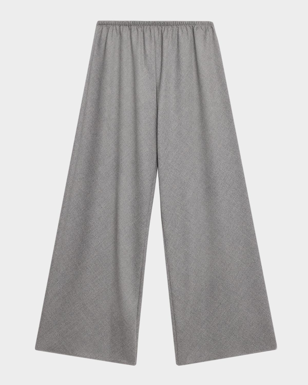 Gala Wool Wide-Leg Pull-On Pants