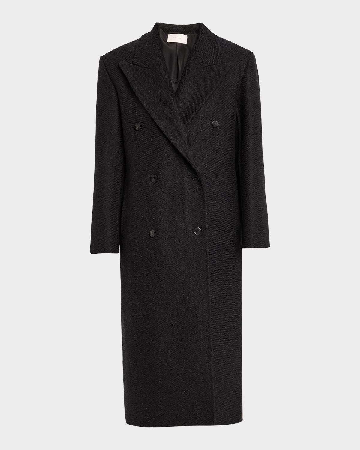 The Row Hariet Double-Breasted Wool-Cashmere Long Coat