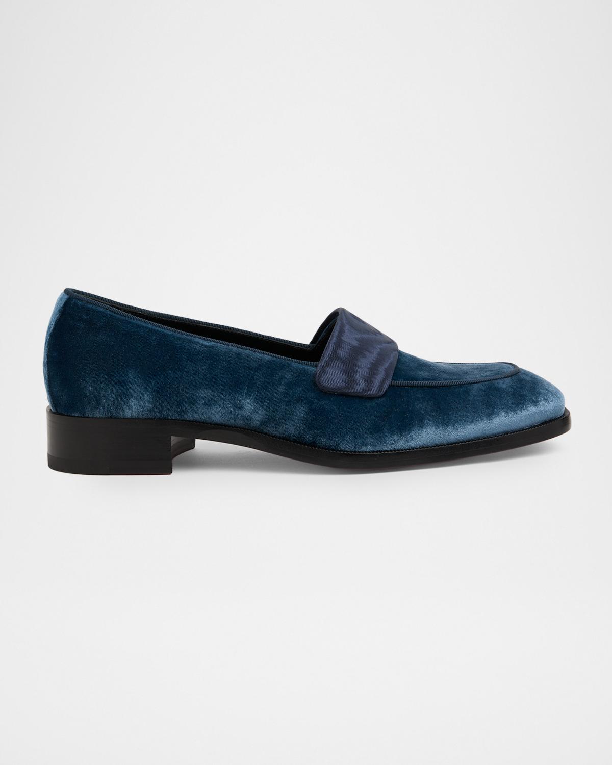 Christian Louboutin Men's O Louvre Velvet Loafers