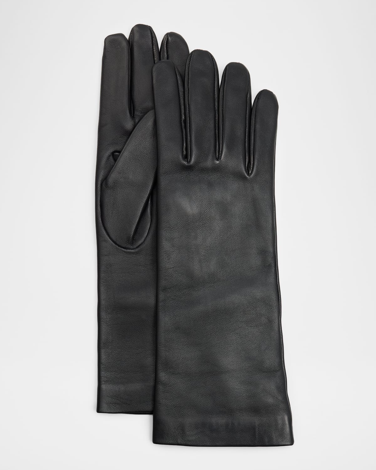 Saint Laurent Men 's Long Leather Gloves with Silk Lining