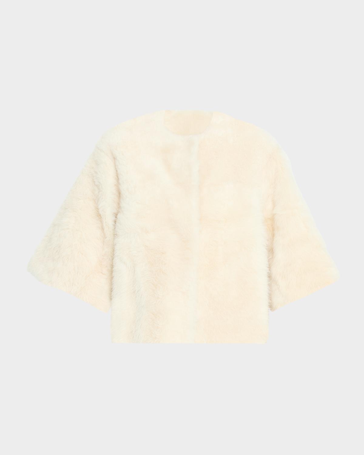 Utzon Jewelle Elbow-Sleeve Shearling Jacket
