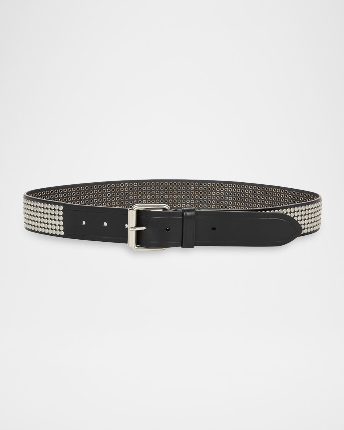 Dries Van Noten Men's Studded Leather Belt